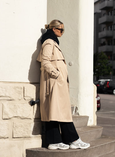 Beige Recycled Tech Trench Coat