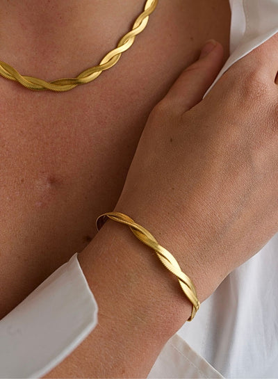 Gold Waterproof Braid Bracelet
