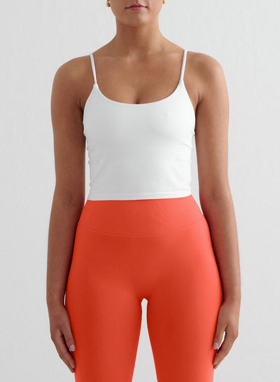 White Shape Seamless Strap Singlet