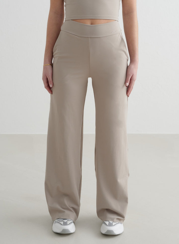 Dark Clay Sense Wide Petite Pants [S - 162 cm]