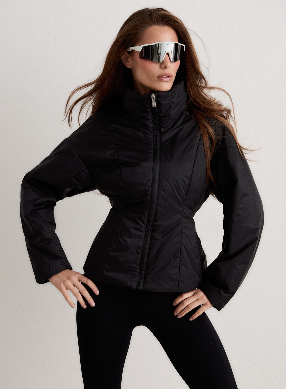 Black High Neck Contour Jacket – aim'n