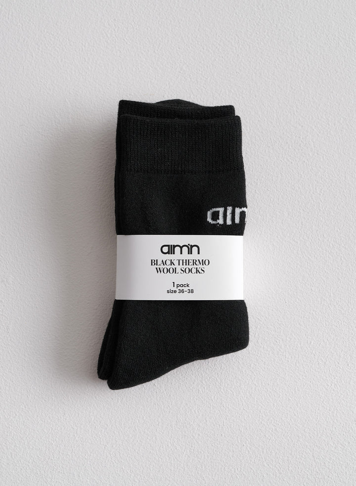 Black Thermo Wool Sock Black Thermo Wool Socks