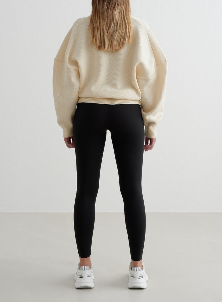 Almond White College Knitted Half Zip [M - 175 cm]