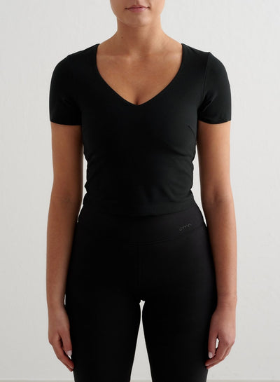 Black Sense Short Sleeve Bralette
