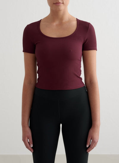 Cherry Ribbed Performance Short Sleeve